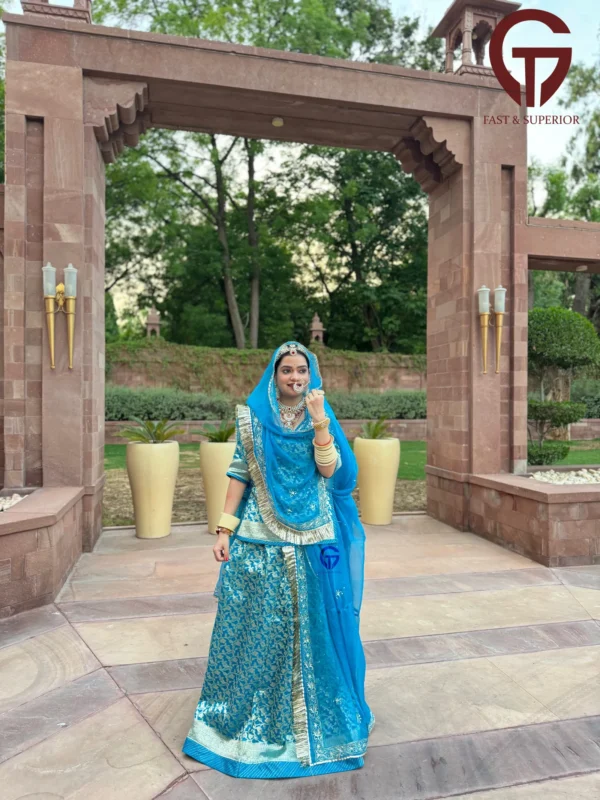 PYOR CHANDERI ORGANZA FABRIC WITH THAKURJI ODHNA POSHAK