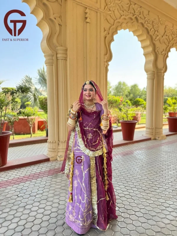 Crep Febric With Humrahi Pyore Odhna With Zari Tari Work Rajputi Poshak